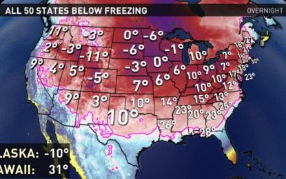 Polar Vortex 2.0 Arrives – All 50 States Will Freeze Tonight