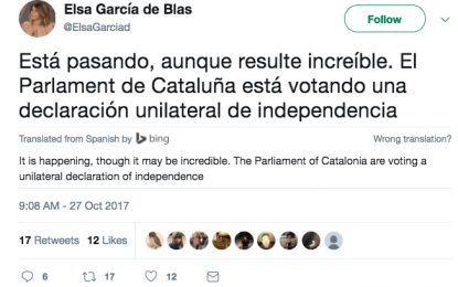 Catalan Parliament Votes To Declare Independent State