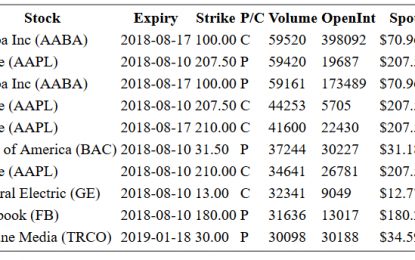 Hot Options Report For End Of Day – Friday, August 10