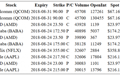 Hot Options Report For End Of Day – Friday, August 24