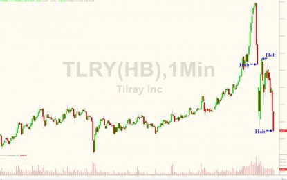 Tilray Hits $300, Then Is Halted Three Times During Dramatic Plunge