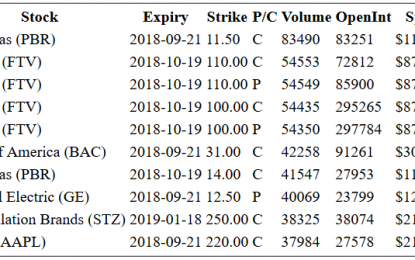 Hot Options Report For End Of Day Sept. – Tuesday, Sept. 18