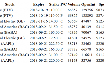 Hot Options Report For End Of Day – Thursday, Sept. 20