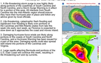 Hurricane Florence Takes Aim At North Carolina: Insurers Could Lose $20 Billion