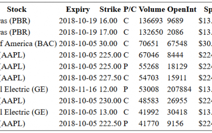 Hot Options Report For End Of Day – Friday, Oct. 5