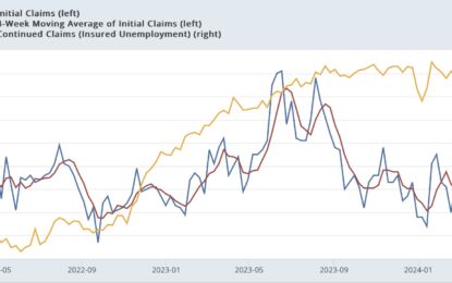 Initial Claims Remain Somnolent, While Continuing Claims Pop Slightly