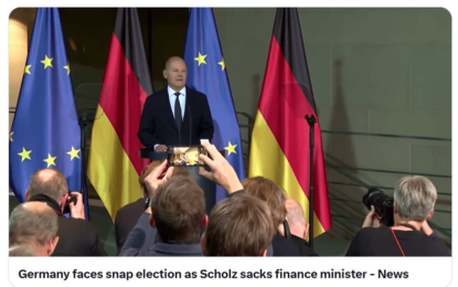 The German Government Collapses, Chancellor Scholz Fired His Finance Minister