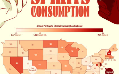 Mapped: Spirits Consumption By U.S. State 
                    
Spirits Consumption by U.S. State
Which States Consume the Most Spirits?